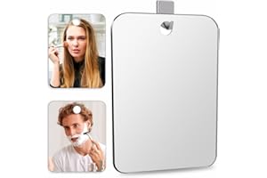 Shatterproof Shower Mirror Fogless for Shaving(2 Pack,Larger 10.7x8 inch)43% Than Original,Unbreakable Deluxe Plexiglass Make