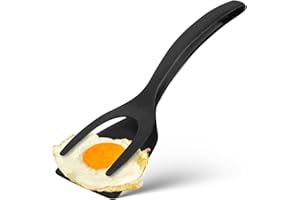 Kitchen Cooking Spatula, 2 in 1 Egg Silicone Fried Egg Grip Flip Tongs Double Sided Turner Multi Purpose Non Stick Kitchen Sh