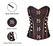 Charmian Women's Steampunk Gothic Vintage Steel Boned Brocade Overbust Corset with Chains Dark-Brown Small