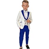 Boys Formal Suit Wedding Tuxedo 3 Pieces Floral Jacket Pants Vest Kids Party Blazer Set 2-14 Years Old