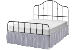 Cottington Lane Ruffled Bed Skirt Full Size with Split Corner, Brushed Microfiber Hotel Quality Silver Grey Dust Ruffle, 18 Inch Drop Gathered Bedskirt, Soft and Stylish, Shrinkage and Fade Resistant