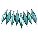 8ct Turquoise Blue Shatterproof 4-Finish Finial Drop Christmas Ornaments 5.5