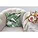 HGOD DESIGNS Palm Leaves Decorative Throw Pillow Cover Case,Tropical Palm Leaves Jungle Leaf Cotton Linen Outdoor Pillow Cases Square Standard Cushion Covers for Sofa Couch Bed 18x18 inch Green