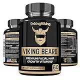 Viking Beard and Facial Hair Growth Vitamins for Men [ UPDATED 2018 ] - Ideal for Thin Hair - Formulated with Biotin, Natural DHT Blockers, MSM, and Multivitamins - FDA and GMP Approved - Made in USA