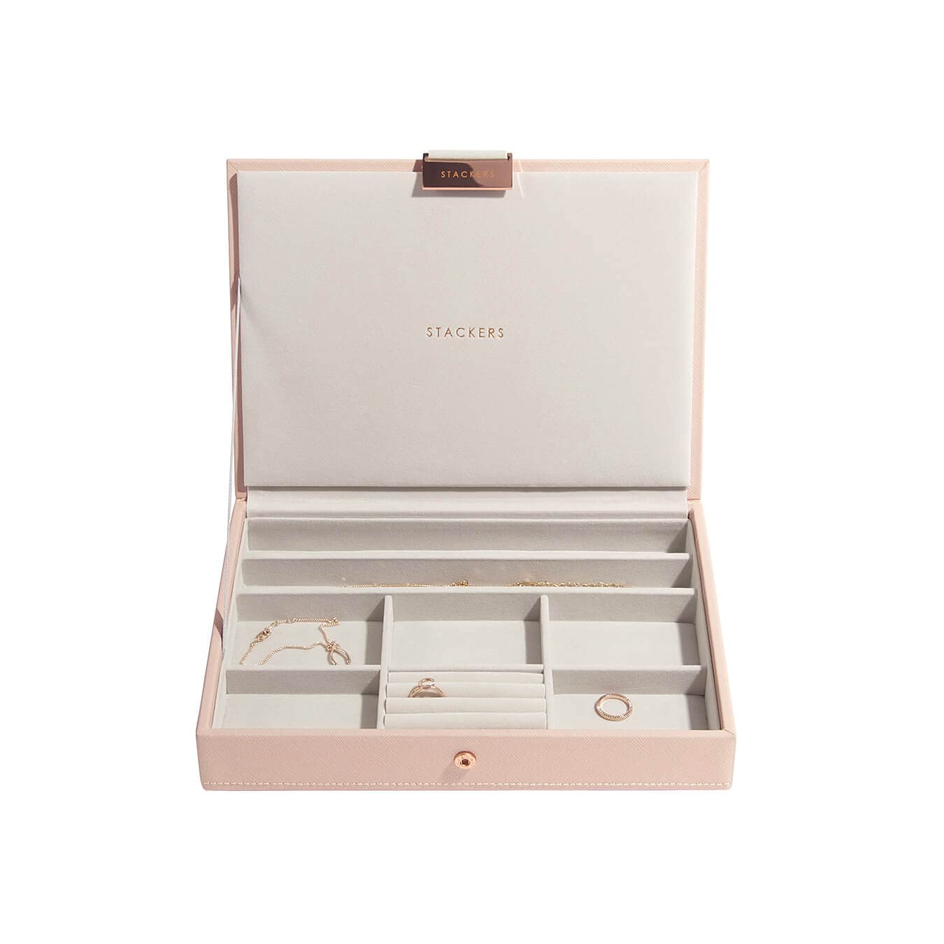 Stackers Blush Pink & Rose Gold Classic Medium Jewellery Box Lid โ image 1