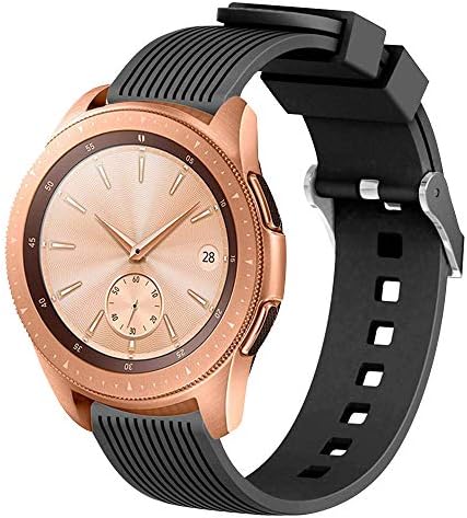 UCAI Compatible for Samsung Galaxy Watch 42mm Bands for Women,20mm Soft Silicone Replacement Bands for Samsung Galaxy Watch 42mm with Silver Watch Buckle No Tracker