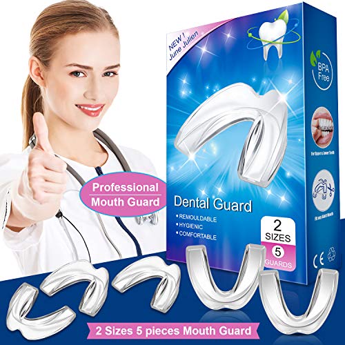 image for June Julien Mouth guard for Grinding Teeth, 2 Sizes, 5 Pieces Mouthgua
