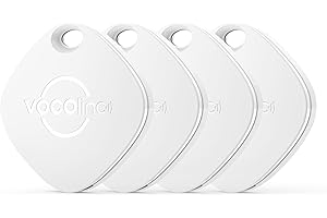VOCOlinc Air Tags-4 Pack, Item Finders Tracker Work with Apple Find My APP (iOS Only, Not for Android), Smart Bluetooth Locator for Keys, Luggage Suitcases, Bag, Wallets, Backpack, Replaceable Battery