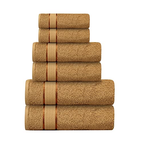 Photo 1 of Bath Towels Set-100% Cotton-2 Bath Towels, 2 Hand Towels & 2 Washcloths-Large, Quick Dry, Absorbent, Soft & Plush, Gym, Spa, Hotel, Pool, Shower Towels -6 Piece Luxury Bathroom Towels