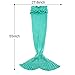 JR.WHITE Mermaid Tail Blanket for Kids,Hand Crochet Snuggle Mermaid,All Seasons Seatail Sleeping Bag Blanket(Mint)