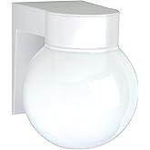 Nuvo Lighting SF77/531 Utility Fixture Die Cast Aluminum Durable Outdoor Wall Mount Porch and Patio Light with White Glass Gl