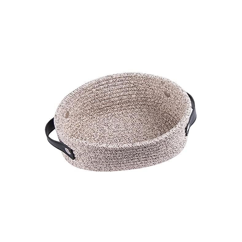 LixinJu Small Basket for Organizing Small Cotton Rope Woven Storage Bins Dog Toy Bin Mini Rope Basket Small Organizer…