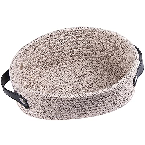 LixinJu Small Basket for Organizing Small Cotton Rope Woven Storage Bins Dog Toy Bin Mini Rope Basket Small Organizer…