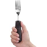 Norco Big-Grips Fork Bendable Adaptive Utensil is Non-Weighted. Comfortable, Non-Slip, Built Up Handle with Sharp Stainless Steel Tines. for Weak Hands, Arthritis, Mild Tremors, or The Elderly.