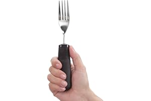 NORTH COAST MEDICAL Norco Big-Grips Fork Bendable Adaptive Utensil is Non-Weighted. Comfortable, Non-Slip, Built Up Handle with Sharp Stainless Steel Tines. for Weak Hands, Arthritis, Mild Tremors, or The Elderly.