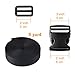 Coopay 2 Inch Plastic Buckles Kit Include 5 Pack Side Release Plastic Buckles,5 Pack Tri-Glide Slides with 5 Yards Black Nylon Webbing Strap