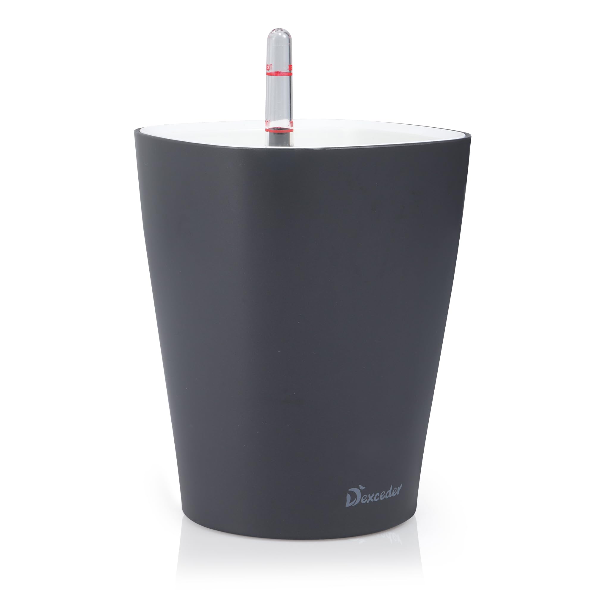 Photo 1 of **Missing water level**
Dexceder 6x7 Self Watering Planter Indoor Outdoor, Matte Table Flower Plant Pot with Water Level Indicator (Slate Gray)