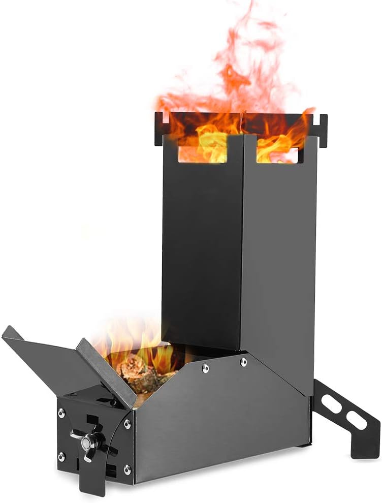 Lixada Camping Stove Detachable Wood Burning Stove Stainless Steel