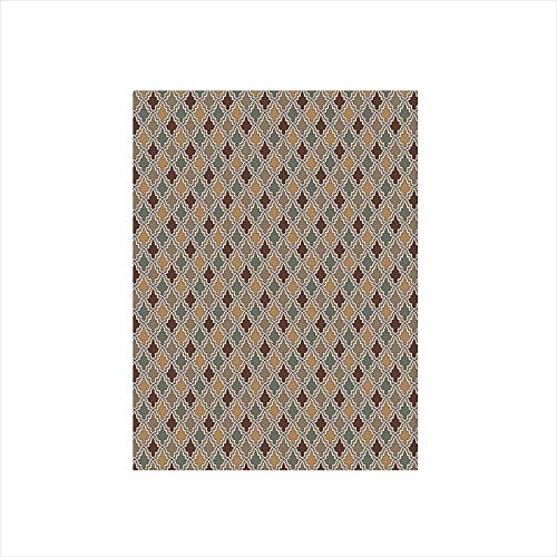 Decorative Privacy Window Film/Antique Eastern Pattern Arabesque Oriental Style Moroccan Influences Decorative/No-Glue Self Static Cling for Home Bedroom Bathroom Kitchen Office Decor Tan Brown Sage G