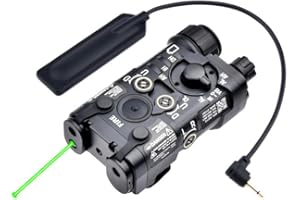 AIMSNIPER Metal L3-NL Box Laser Sights，with IR Laser + Green Laser Sight + Strobe/Momentary/Constant Modes Whitelight LED 150 Lumens Flashlight，with Pressure Switch，for 20mm Rail