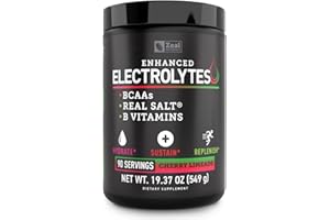 ZEAL NATURALS Enhanced Electrolyte Powder Cherry Limeade | 90ct. + BCAA, B-Vitamins & Real Salt® - Hydration Powder w Potassium, Sodium, Zinc, Magnesium for Hydration