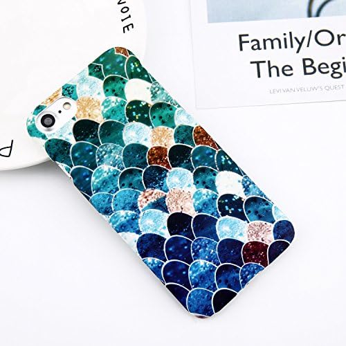 Todxie(TM) Flower Leaf Print Phone Case For iPhone 7 7 Plus Pineapple Marble Fish Scale Hard PC Cover Cases For iPhone X 8 6 6s Plus [Fish Scale For iPhone 8 Plus]