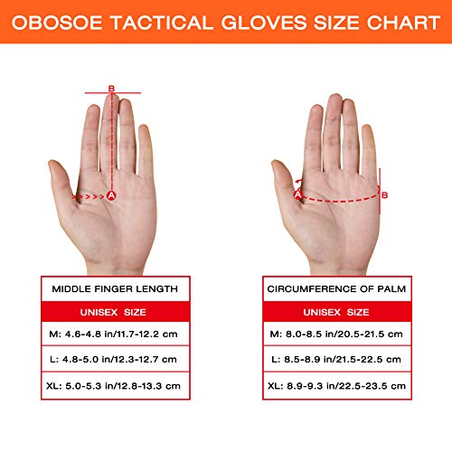 OBOSOE Tactical Gloves, Hard Knuckle Gloves Army Military Heavy Duty Gloves Touch Screen Full Finger Outdoor Gloves Motorcycle Riding Motorbike Airsoft Paintball Combat Hunting Hiking-L - Thumbnail 5