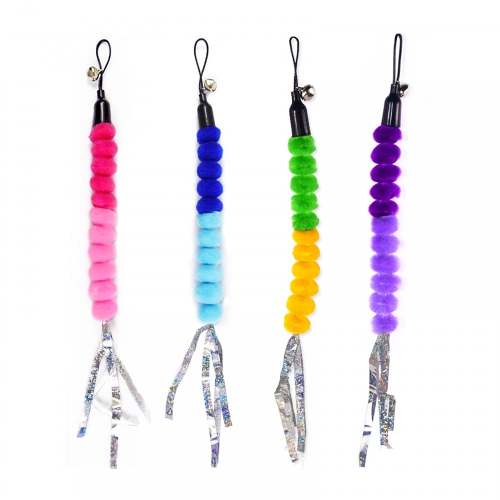 DONGKER Self-Play Hanging Door Cat Toys,4Pcs Interactive Cat Toys with Bells for Indoor Cats Hunting, Exercising, Eliminating Boredom