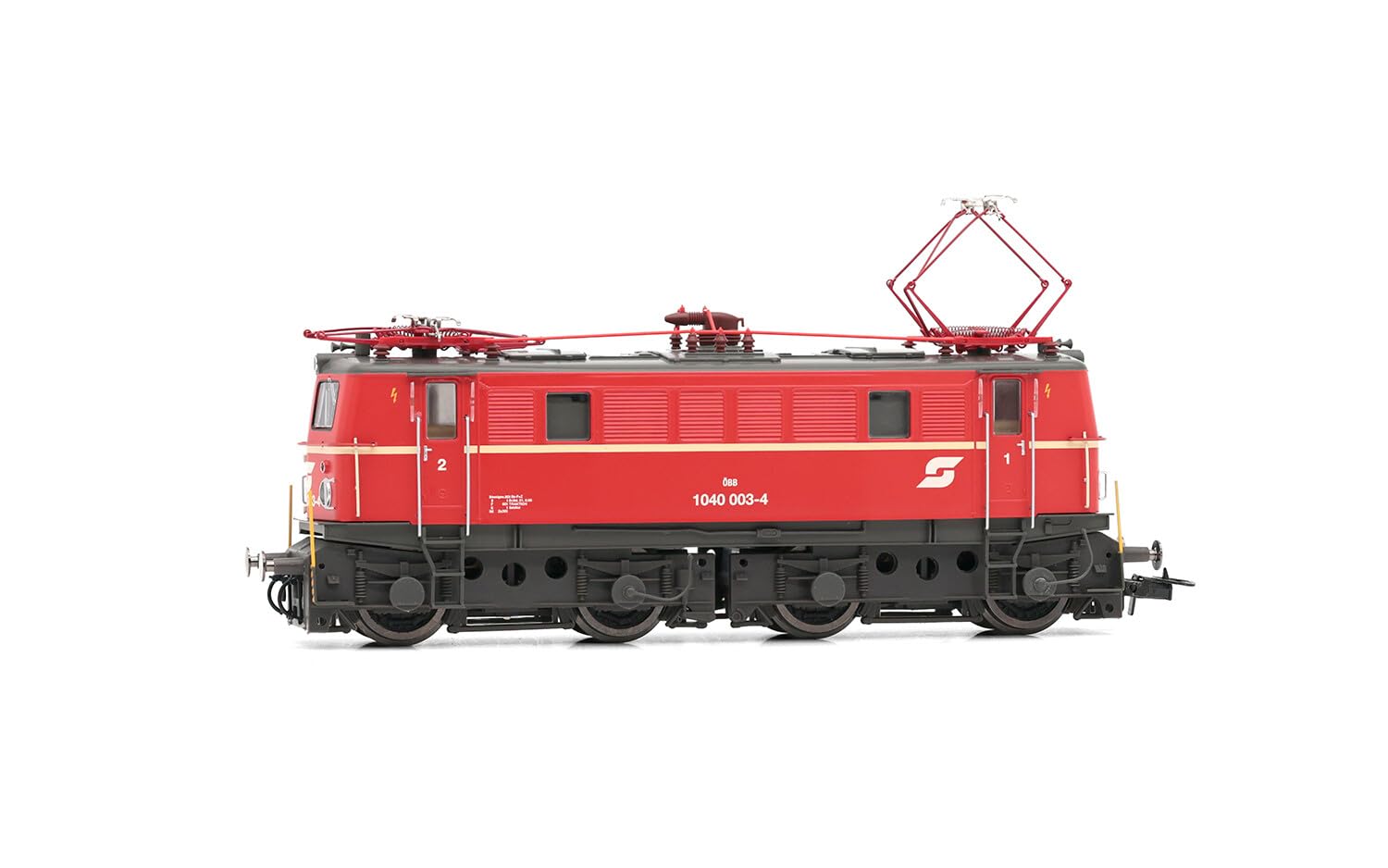 Rivarossi HR2938S ÖBB, electric locomotive 1040 003, vermillion livery with one decoration line, old fan, low roof, steps on front, ep. V, with DCC-Sounddecoder Loco - Diesel
