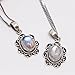 Luna Azure Colored Gem Moonstone Vintage Style 925 Sterling Silver Pendant Necklace 18