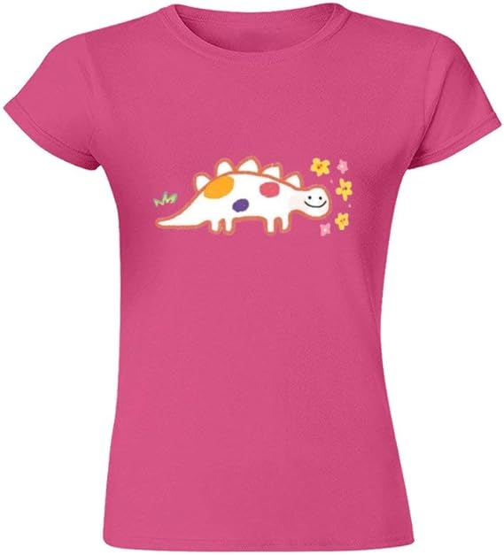 Amazon 小さな恐竜 Tシャツ レディース 夏服 半袖インナーシャツ 肌着 柔らかい 快適 カジュアル おしゃれ レディース 服 Tシャツ カットソー 通販