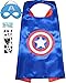 Superhero Costume and Dress up for Kids - Satin Cape and Felt Mask (Captain America)