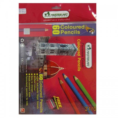 MASTERART 60 COLOR - Pencils Colored, Crayola Pencils , Colors Art Pencils Very Vibrant - 60 Pcs / Pack for Adults &amp; Kids