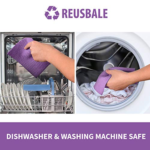 MROTY Swedish Dishcloth for Kitchen - Bulk 10 Pack of Eco-Friendly Reusable Kitchen Cleaning Cloth with Pot Holders, Absorbent Kitchen Dish Cloth Hand Towel