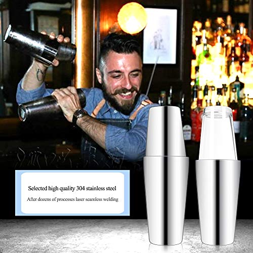 JJZXD 750ml Edelstahl Cocktail Shaker Cup Wine Mixer Getränk Flaschenleiste Werkzeug for Barkeeper Transparente Partei… – Bild 4
