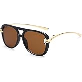 VANLINKER Trendy Square Aviator Sunglasses for Women Men Retro 70s Oversized Aviators Shades VL9910