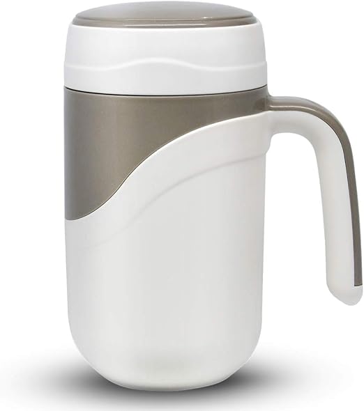 Urtimit Ceramic Lined Coffee Mug Spill Proof Travel Mug On The Go Travel Coffee Mug With Lid Big Tea Mug With Handle 12oz Gift Mugs White Amazon Ca Home Kitchen