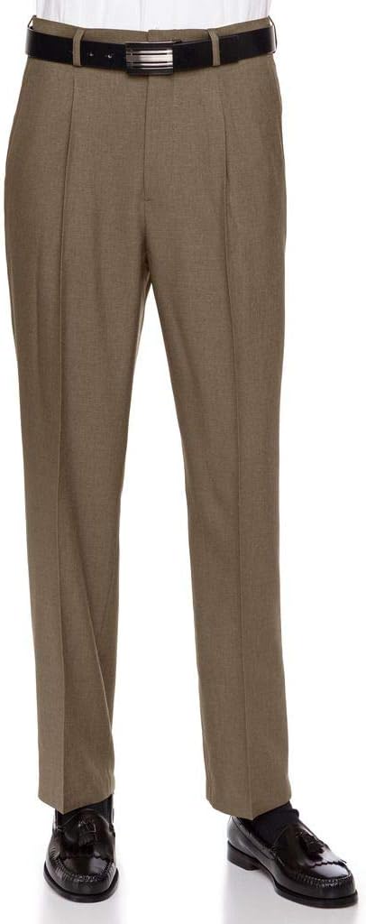 RGM Mens Dress Pants, Formal and Work Slacks for Men – Pleated Front Cuffed Hem
