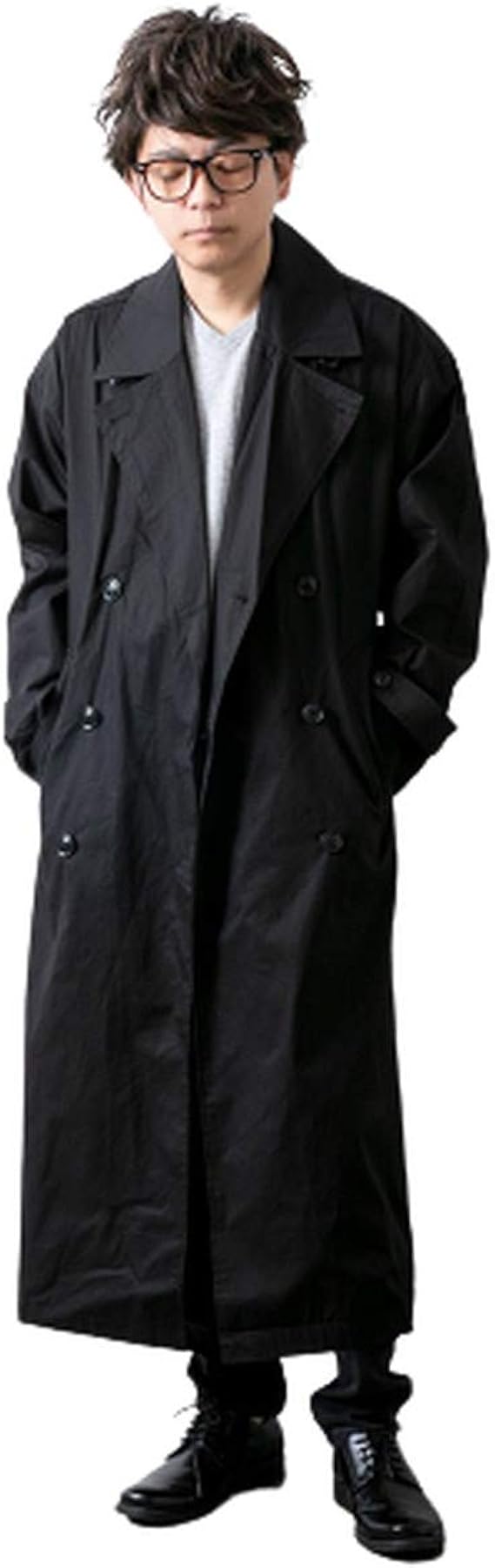 Amazon ジェネレス トレンチコート オーバーサイズ トレンチ ビッグ コート ツイル 無地 メンズ コート ジャケット 通販