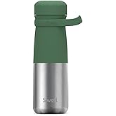 S'well Stainless Steel Traveler With Handle, 24oz, Matcha Silver Lining, Triple Layered Vacuum Insulated Containers Keeps Drinks Cold for 40 Hours and Hot for 16, BPA Free, Easy Carrying On the Go