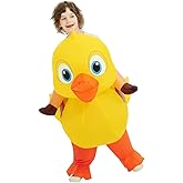 COMIN Inflatable Yellow Duck Costume Cute Blow up Funny Party Halloween Costume for Kids