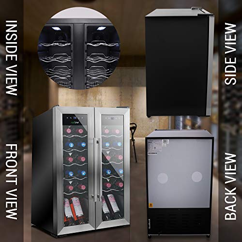 NutriChef PKCWC24 Cooler for White and Red Wines Chiller, Freestanding