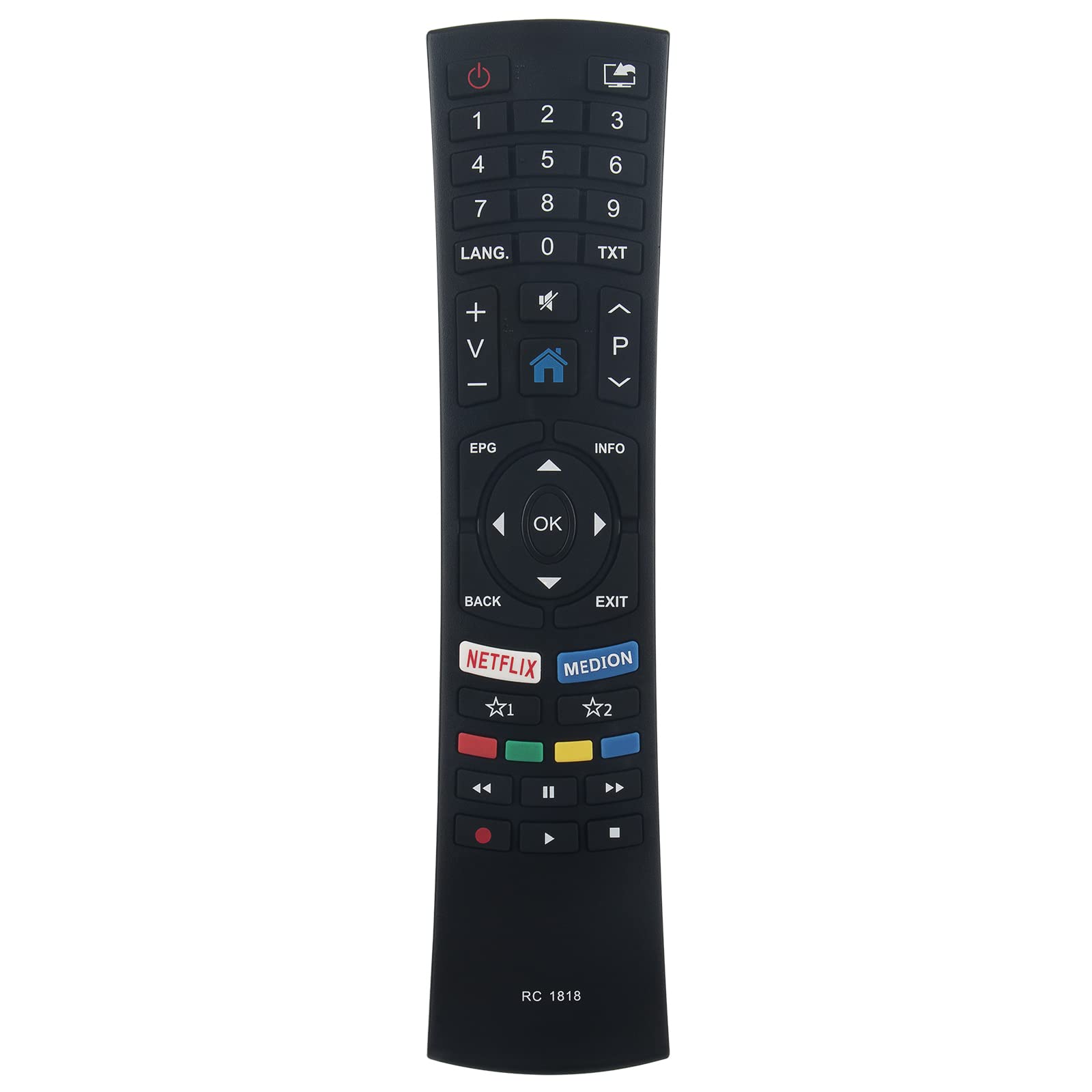 New RC1818 Remote Replace for MEDION MD31380 MD31381 MD31382 MD31420 MD31421 MD31422 MD31423 MD31424 X14020 X14321 X15022 X15080 X15523 X15581 X16524 X16582 LIFEX14020 LIFEX14321 LIFEX15022 LIFEX15080