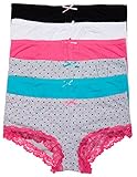 6 Pack Body Embrace Women's Cotton Hipsters (X-Large, 6PKJR)
