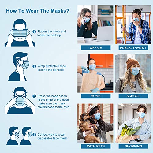 Hotodeal 50 Pcs Disposable Face Masks, Breathable Face Mask 3 Layer Facemask, Lightweight Facial Masks for Adult, Men… - Image 5
