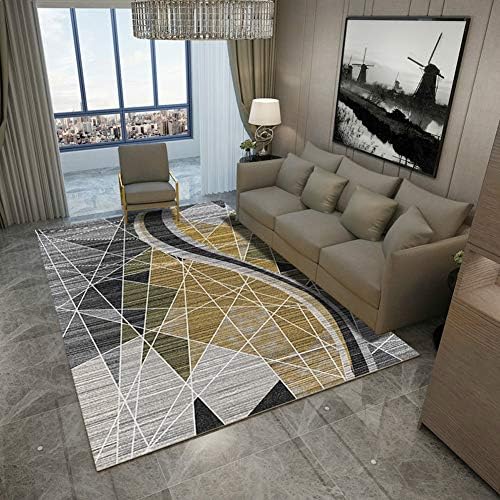 Carpet Modern Design Rug Yellow Black Gray White Geometric Pattern Ideal for Your Living Room Bedroom Dining Room,180x280cm