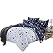 Kids Cotton Blend Star Twin Size Bedding Sheets Set Bed Pillowcase Bedding Duvet Cover Set, Without Comforter. (1 Quilt Cover, 1 Flat Sheet, 1 Pillowcase)