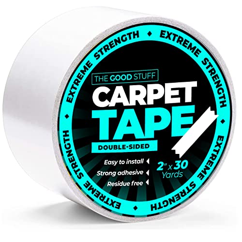 The Good Stuff Carpet Tape Double Sided [2 Inch x 25 Yards] Secures