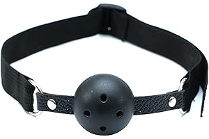 Silicone Breathable Ball Gag,WTOGETAO Open Breathable Mouth Gag Ball Adjustable Mouth Ball Breathable for Adult Play Bondage Sex Gag Ball Adult Toys for Fetish Lover (Black)