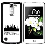 STPlus Sacramento, California USA United States of America City Skyline Silhouette Postcard Hard Cover Case for LG K7